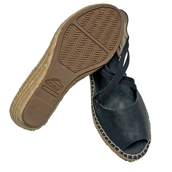 ABEO B.I.O. System Delano Neutral Black Leather Wedge Sandals Size 7 Narrow - Picture 5 of 11